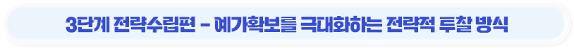 3단계 전략수립편 - 예가확보를 극대화하는 전략적 투찰 방식